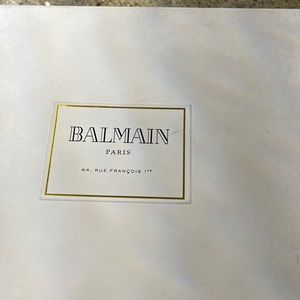 Brand new Balmain black and white patent ankle pump